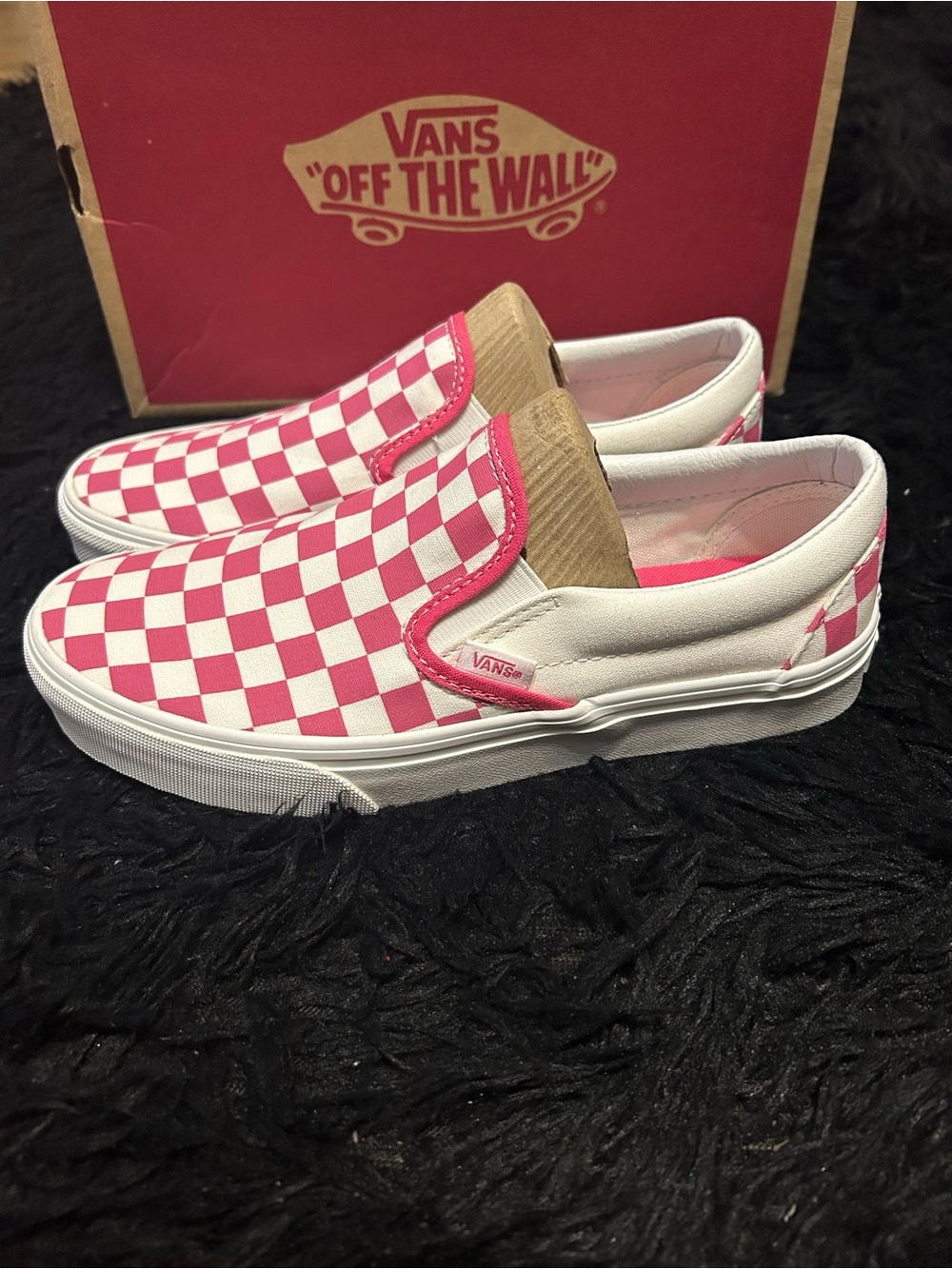 VANS off the wall checkerboard pink slip on shoes sneakers women’s 8 new - Picture 6 of 7